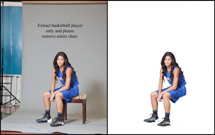 extract basketball player composite - before and after